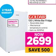 Goldair 130L White Bar Fridge 829742 