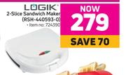 Logik 2-Slice Sandwich Maker RSH-440593-0