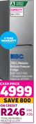 KIC 239L Metallic Bottom Freezer Fridge  KBF 525/1ME