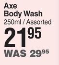 Axe Body Wash Assorted-250ml
