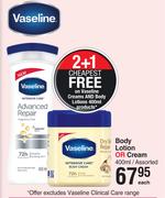 Vaseline Body Lotion Or Cream Assorted-400ml Each