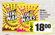 Simba Nik Naks Maize Snack (Assorted)-For Any 2  x 135g