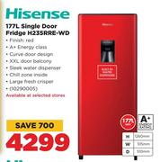 Hisense 177L Single Door Fridge H235RRE-WD