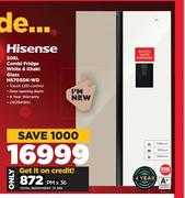 Hisense 508L Combi Fridge White & Khaki Glass H670SDK-WD