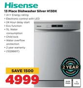 Hisense 13 Place Dishwasher Silver H13DX