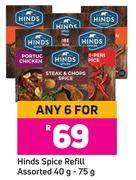 Hinds Spice Refill Assorted-For Any 6 x 40/75g