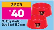 Ol' Roy Plastic Dog Bowl 180 mm-For 2 