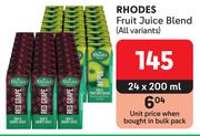 Rhodes Fruit Juice Blend (All Variants)-24 x 200ml