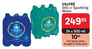 Valpre Still Or Sparkling Water-24 x 500ml