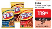 Simba Fritos Corn Chips (All Variants)-48 x 25g