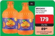 Brookes Oros Squash (All Variants)-2 x 5L