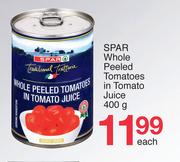 Spar Whole Peeled Tomatoes In Tomato Juice-400g Each