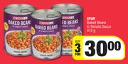 Spar Baked Beans In Tomato Sauce-For 3 x 410g