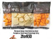 Microwave Range: Diced Butternut, Diced Pumpkin Or Sliced Sweet Potato Bags-2x500g