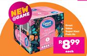 Great Value Super Maxi Pads-8's Pack