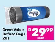 Great Value Refuse Bags-20's Pack