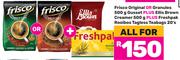 Frisco OriginalOrGranules 500g Gusset, Ellis Brown Creamer 500g + Freshpak Rooibos Teabags 20-ForAll
