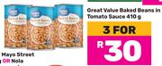 Great Value Baked Beans In Tomato Sauce-For 3 x 410g