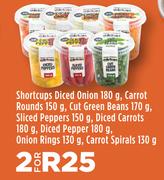 Shortcups Diced Onions 180g, Carrot Rounds 150g-For 2