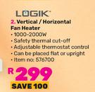 Logik Vertical / Horizontal Fan Heater