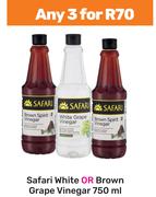 Safari White Or Brown Grape Vinegar-For Any 3 x 750ml