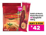 Fatti's & Moni's Pasta Macaroni Or Spaghetti-For 3 x 500g