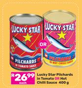 Lucky Star Pilchards In Tomato Or Hot Chilli Sauce-400g Each