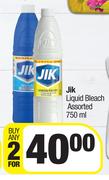 Jik Liquid Bleach (Assorted)-For Any 2 x 750ml