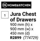 Home & Kitchen Jura Chest Of Drawers 900mm (h) x 900mm (w) x 450mm (d) (774729)