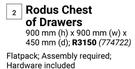 Home & Kitchen Rodus Chest Of Drawers 900mm (h) x 900mm (w) x 450mm (d) (774722)