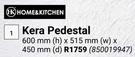Home & Kitchen Kera Pedestal 600mm (h) x 515mm (w) x 450mm (d) (850019947)