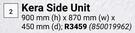 Home & Kitchen Kera Side Unit 900mm (h) x 870mm (w) x 450mm (d) (850019962)