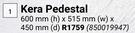 Home & Kitchen Kera Pedestal 600mm (h) x 515mm (w) x 450mm (d) (850019947)