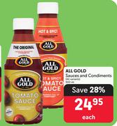 All Gold Sauces And Condiments (All Variants)-500ml Each