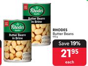 Rhodes Butter Beans-410g Each