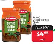 Packo Curried Chillies Pickle-325g Each