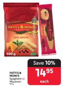 Fatti's Moni's Spaghetti Or Macaroni-500g Each