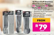 12 Piece Eloff Stainless Steel Desert Spoon Or Teaspoons Or Table Forks Or Knives-Each