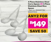 4 Piece Stainless Steel Curry Spoon Or 4 Piece Stainless Steel Rice Spoon-For Any 2