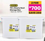 Addis 70Ltr Clearly Neat Storage Box 769741-For 2