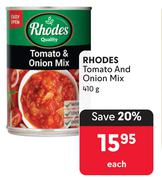 Rhodes Tomato & Onion Mix-410g Each