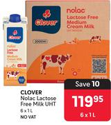 Clover Nolac Lactose Free Milk UHT-6 x 1L