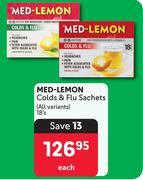 Med Lemon Colds & Flu Sachets (All Variants)-18's Each