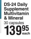 DS-24 Daily Supplement Multivitamin & Mineral 30 Capsules-Each