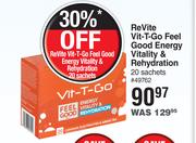 Revite Vit-T-Go Feel Good Energy Vitality & Rehydration 20 Sachets