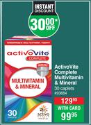 Activo Vite Complete Multivitamin & Mineral 30 Caplets