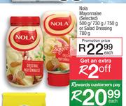 Nola Mayonnaise (Selected)500g/730g/750g Or Salad Dressing 780g-Each