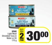 Spar Light Meat Shredded Tuna In Water Or Oil-For Any 3 x 170g