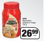 Spar Mayonnaise Original Or Tangy-750g Each
