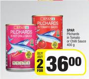 Spar Pilchards In Tomato Or Chilli Sauce-For Any 2 x 400g